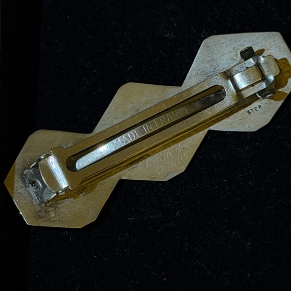 Sterling Silver Geometric Barrette. - Picture 4 of 4
